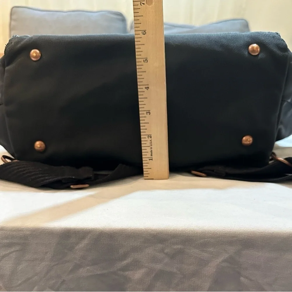 Petunia Pickle Bottom boxy backpack diaper bag graphite/black gingham strap
